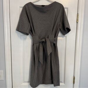 3.1 Phillip Lim Belted Gray Wool Midi Dress Women's size 4 Short Sleeves Silk